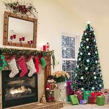 Christmas banners make great gifts! Segmart Fiber Christmas Trees With 58 Led Colorful Snowflakes Lights 7ft Artificial Christmas Tree W 290 Tips Solid Metal Stand Xmas Tree For Home Party Christmas Indoor Outdoor Green S7297 Walmart Com