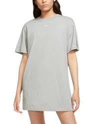 Nike Women's Sportswear Essential T-Shirt Dress Gray Size Medium