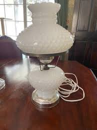 Vintage Hobnail Milk Glass Lamp