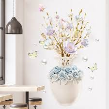 3d Vase Wallpaper Sticker Bedroom