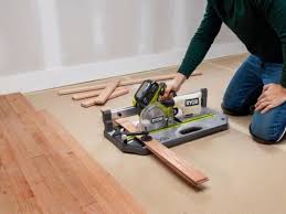 Most laminate boards are wider than 5 inches, so a standard miter saw won't work; Ryobi Pgc21 18v One Flooring Saw Pro Tool Reviews