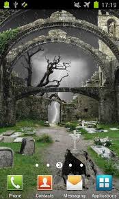 scary cemetery live wallpaper for