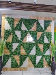 Green Plastic Artificial Grass Wall At