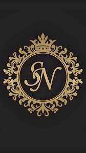s n name golden crown design logo