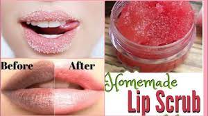 homemade lip scrub for pink soft lips