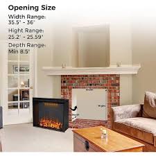 Valuxhome 36 In 750 1500 Watt Black Electric Fireplace Insert With Thin Trim Adjustable Flame 3 Color Top Light