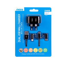 24w Dual 2 4 A Usb Ac Charger With 3 In
