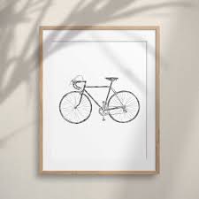 Bicycle Wall Art Printable Bike Sketch