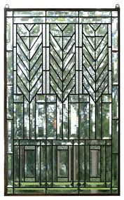 beveled all clear stained glass panel