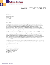 Sample Of A Letter To The Editor Cover Letter Samples