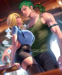 sakimichan, roronoa zoro, sanji (one piece), one piece, 1boy, 1girl,  against table, arm support, black pants, black thighhighs, blonde hair,  blue eyes, blush, breasts, buttons, collared shirt, curly eyebrows, drink,  earrings, english