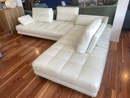 teva top grain white leather sectional