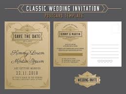 Vintage Elegant Wedding Invitation Template And Rsvp Postcard St