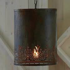 Rustic Punched Tin Hanging Pendant Light Hanging Pendant Lights Pendant Light Hanging Pendants