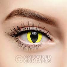 yellow cat eye colored contact lenses