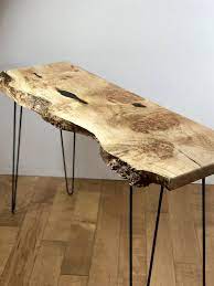 sold live edge maple console table
