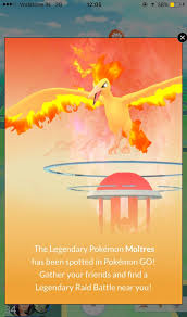 Moltres in game notification : TheSilphRoad