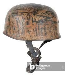 Image of Nazi Germany, German paratrooper helmet in Afrika Korps tan color