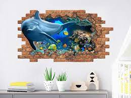 Dolphin Wall Sticker Nautical Hole In