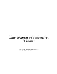assignment on aspects of contract and negligence for business essay assignment on aspects of contract and negligence for business essay