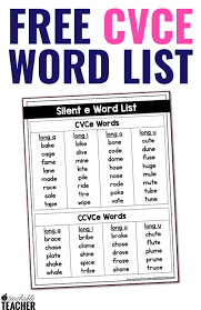 Students will practice reading the vocabulary words and enhance their understanding of the different words as well. The Ultimate List Of Cvce Words A Teachable Teacher