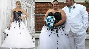 Appliques mermaid plus size wedding dress with long sleeves. Black And White Plus Size Wedding Dress From Darius Customs
