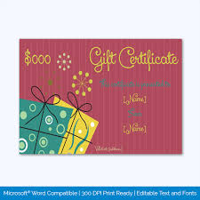 gift certificate templates word