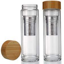 Pyrex Glass Water Bottle Double Layer