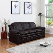 wood black leather sofa