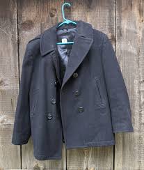 80s Vintage Wool Peacoat Military Issue