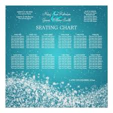 Elegant Wedding Seating Chart Sparkling Wave Blue Zazzle