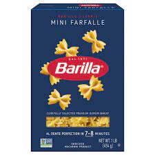 Barilla Classic Blue Box Pasta Mini Farfalle 16 Oz From Stop Shop  gambar png