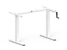 The desk base anchors the office. Height Adjustable Desk Frame 685 1165mm White Crank