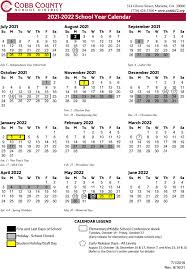 cobb county calendar 2021 2022