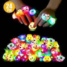 Light Up Rings Birthday Party Favors For Kids Prizes Flashing 24 Pack Led Jelly Rings Novelty Bulk Toys Boys Girls Gift Glow In The Dark Thanksgiving Christmas Party Supplies