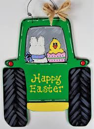 Happy Easter Farm Tractor Bunny