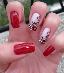 27+ black and red nail art designs | design trends. Red White Nails Red Black Flowers Flower Free Hand Nail Art Pepe