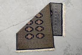 stani hand woven blue bukhara rug