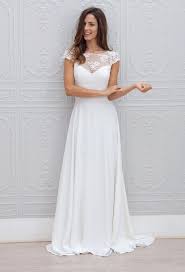 Chiffon dresses became very popular in the. Embroidered Cap Sleeve Ivory Illusion A Line Long Vintage Chiffon Wedding Dress Keyhole Back Short Sleeve Wedding Dress Wedding Dresses Uk Cheap Wedding Dress