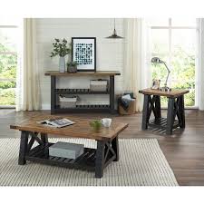 Martin Svensson Home Bolton 55 Solid Wood Sofa Table Black Stain And Natural