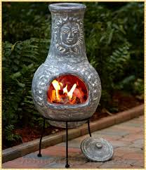 Rustic Southwest Gray Clay Chiminea