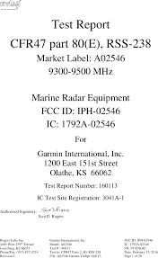 02546 Marine Radar Test Report Garmin