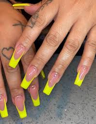 neon yellow nail designs for summer