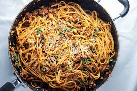 beef linguine pasta with parmesan