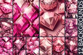 pink diamonds digital paper backgrounds