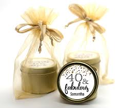 40 and fabulous glitter gold tin candle