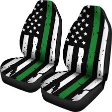Thin Green Line Car Seat Covers Set Of