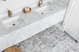Gray Marble Prism Floor Tiles