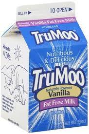 trumoo fat free vanilla milk 0 5 pt