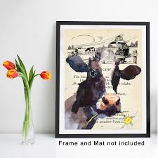 The Cow Vintage Poem Page Wall Art